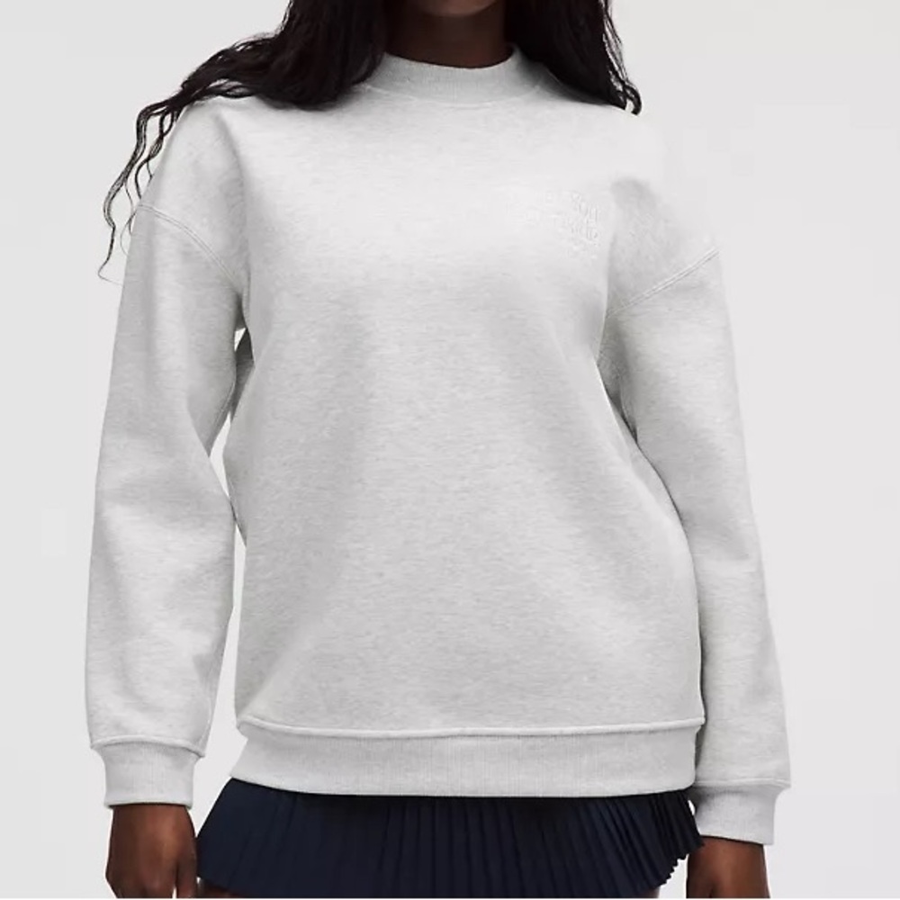 Lululemon Ultra-Cozy Oversized Light Gray Women's Sweatshirt With Tennis Design